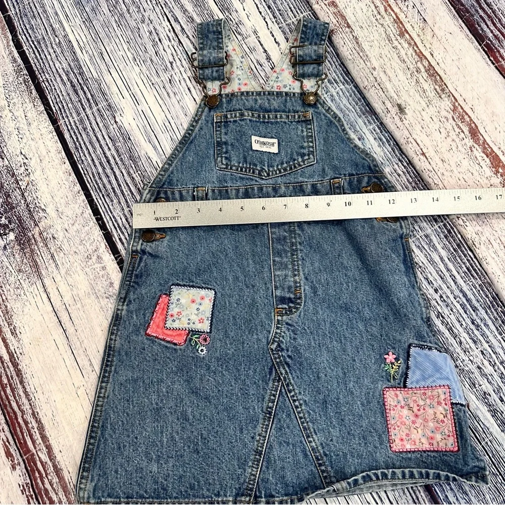 Vintage OshKosh B'gosh Patchwork Light Blue Denim Overalls
